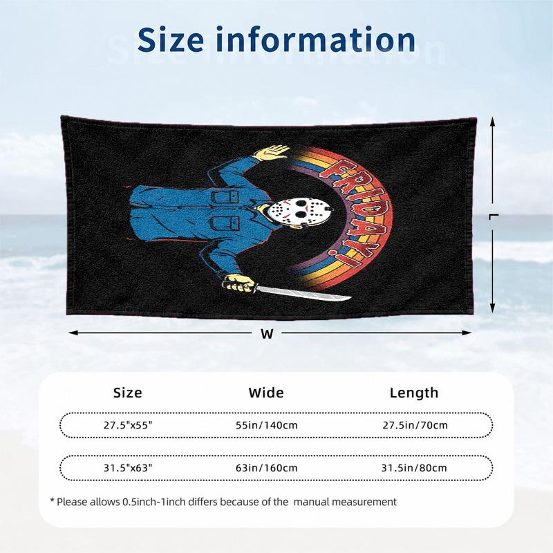 Friday the 13th Microfiber Beach Towel Quick Dry Sand Free Lightweight Beach Towels for Travel Swimming Camping
