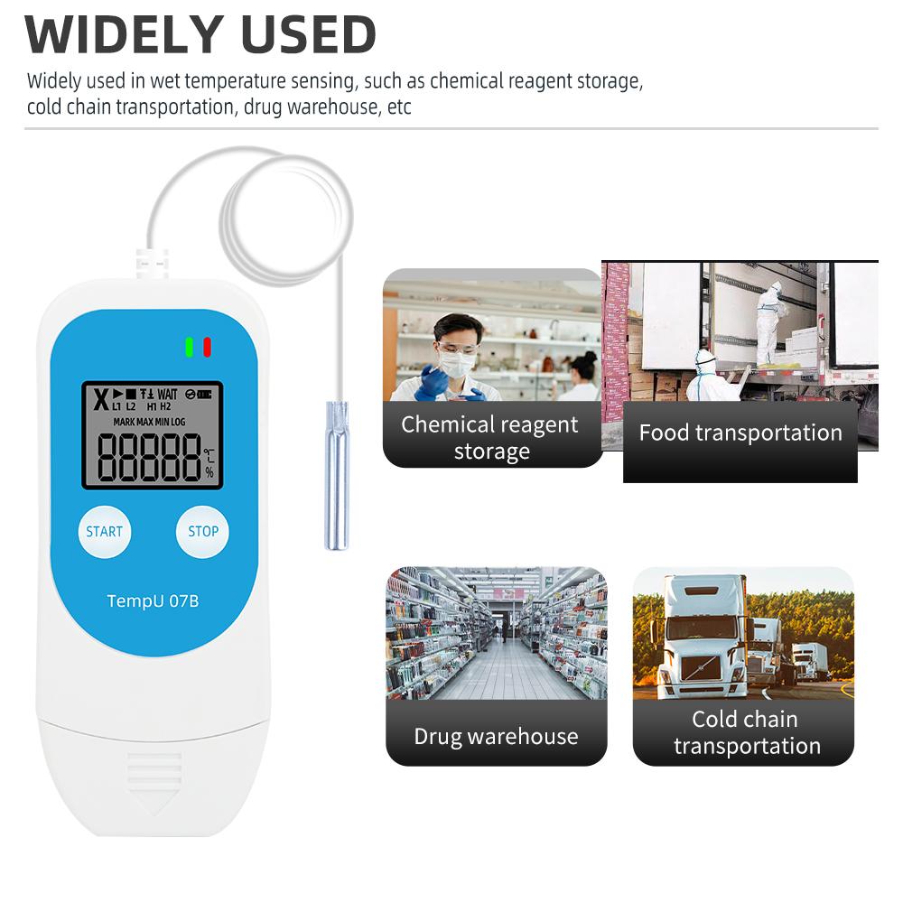 LCD USB Temperature and Humidity Data Recorder 34560 Point Temp&RH Data Logger External Sensor Datalogger for Storage Warehouse