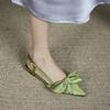 Модная универсальная женская обувь Новые сандалии Женские летние сандалии с острым бантом One Word Flat Bottom Retro Breathable Sandals