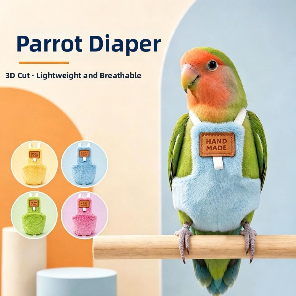 Comfortable Plush Bird Diaper Warm Bird Harness Nappy Washable Parrot Poop Bag Winter Season