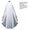 Bridal Veil with Faux Pearls Embellishment Women Lightweight Breathable Tulle Bride Veil Lightweight Short Bridal Veil