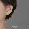 S925 Sterling Silver Green Flower Stud Earrings with Pearl & Zircon, Dainty Fresh Fashion Jewelry for Women