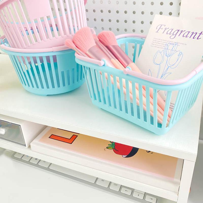 Новый пластиковый органайзер для корзин, портативный ящик для хранения покупок, настольный органайзер для игрушек, фруктов, канцелярских принадлежностей, домашние корзины для хранения