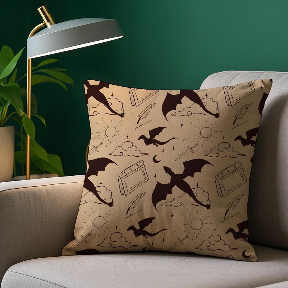 F-Четвертый W-Wing Дракон Наволочка Наволочка Клещестойкая Подушка Невидимая молния Шелковистый короткий плюш Чехол для диванной подушки