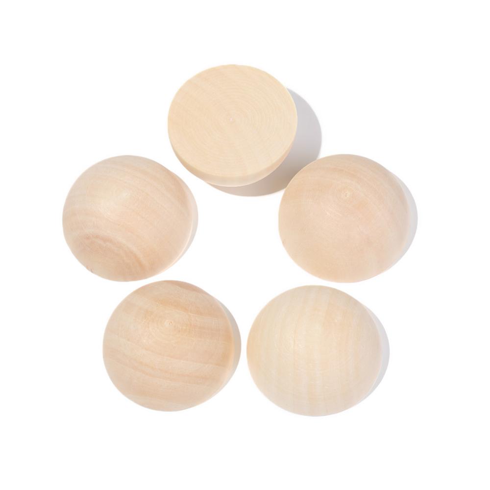 Graffiti Unfinished Accessories Jewelry Making Split Round Balls Half Wooden Beads Half-faced Wood