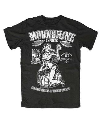 Moonshine Express M2 виски рокабилли Redneck винтажная футболка унисекс Rebel Fun Cult