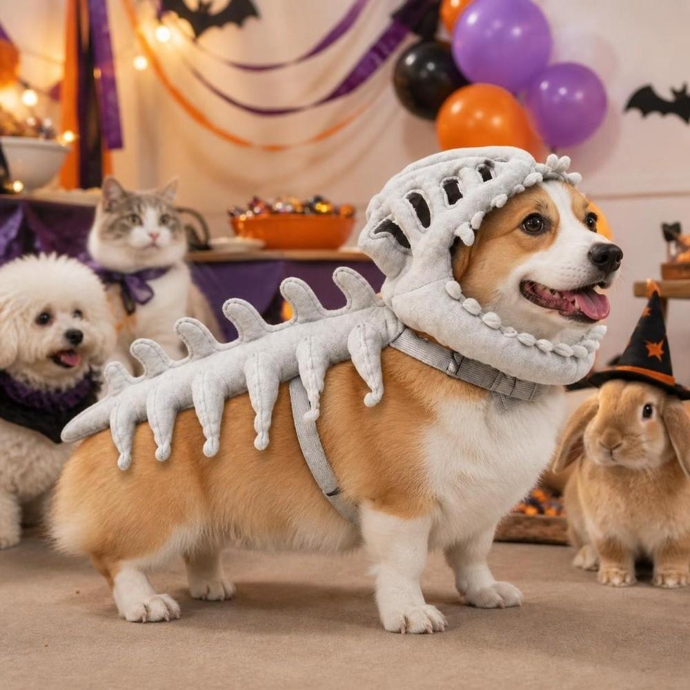 45CM Dinosaur Bone Pet Headgear 3D Halloween Pet Costume Pet Supplies