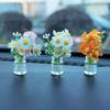 Mini Flower Vase Car Dashboard Decor Cute Center Console Accessory with Adhesive Realistic Micro-Landscape