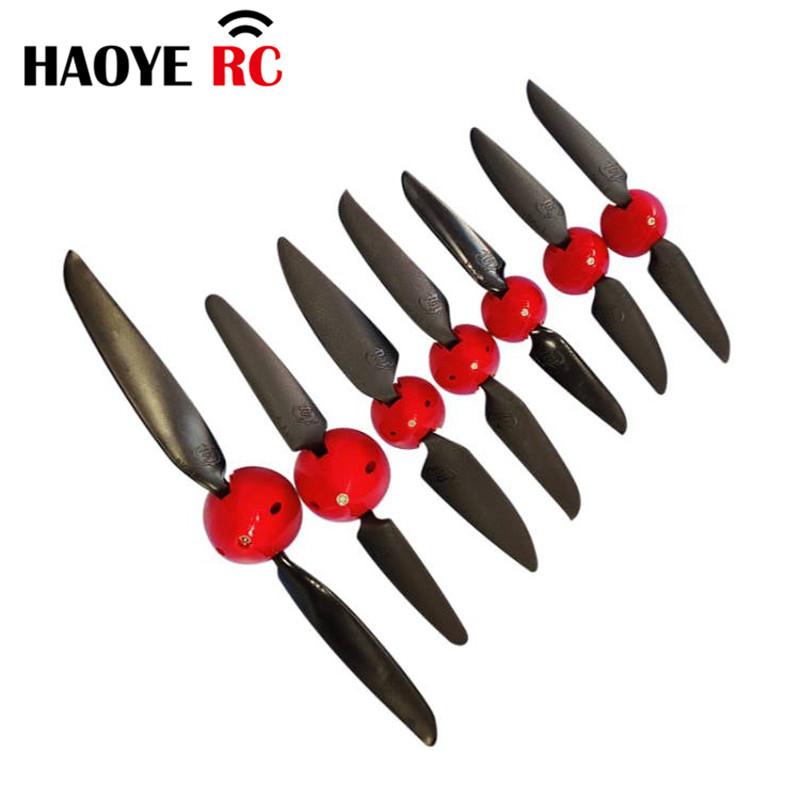 Haoye 2 Sets Folding Propeller 6x4 7.5x4 8x4.5 8x6 11x6 With Spinner Cover Motor Shaft2.3/3.0/3.17/4.0mm RC Plane Glider Drones