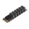 SATA Expansion To 6 Port ASM1166 Expansion Card M Key PCIe Support Windows Windows Server Linux FreeBSD M.2 SATA3.0 M.2 10/11 2016/2019/2022