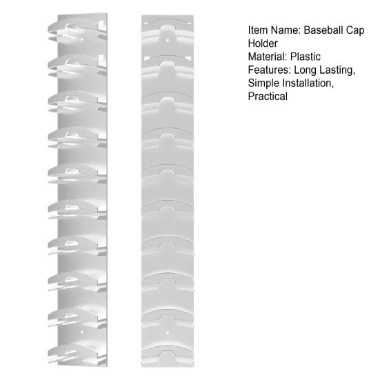 2 шт. держатели для бейсболок настенные вешалки для шляп прочные несущие большую вместимость легко устанавливаемые вешалки для шляп стойки для показа кепок