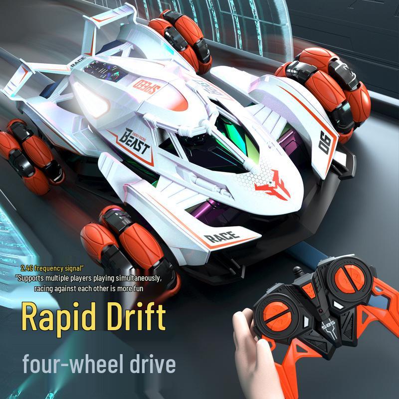 Remote Control 2.4G Gesture-Sensing Drift RC Car, Four-Wheel Drive, Rechargeable Stunt Toy for Kids.
