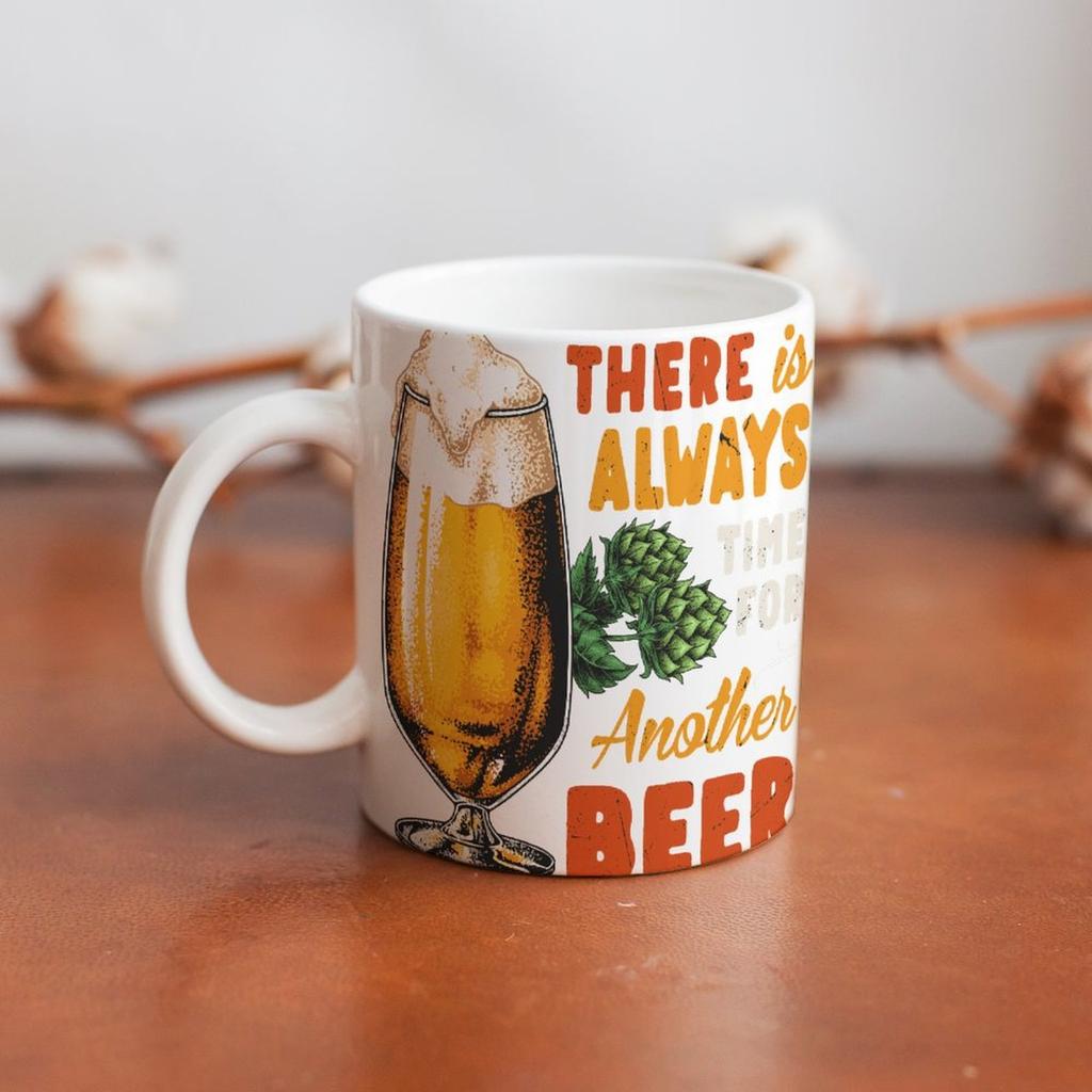 1 шт. 11 унций керамическая кружка для кофе для любителей пива с двухсторонним принтом, забавная повседневная чашка для дома или офиса, отличный выбор для подарка друзьям