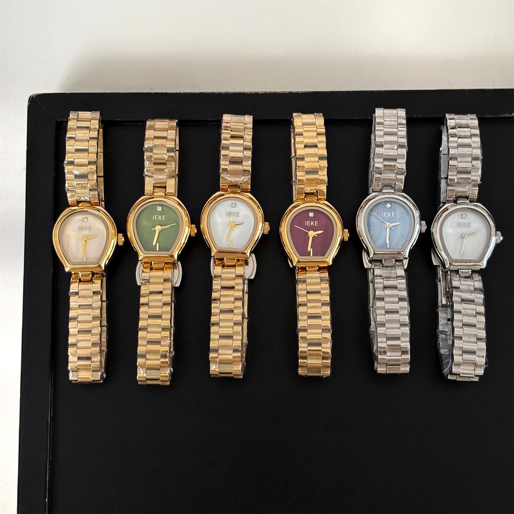 Retro watch small lampshade high fashion and exquisite new stainless steel gold watch luxury ladies quartz watch gift