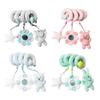 Newborn Stroller Bed Hang Toy: Plain Color Plush Rattle with Funhouse Mirror