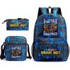 Abstract Foreign Shanhaijing Children's Schoolbag Tongtongsahur Cartoon Primary School Student Backpack Three-piece Set L