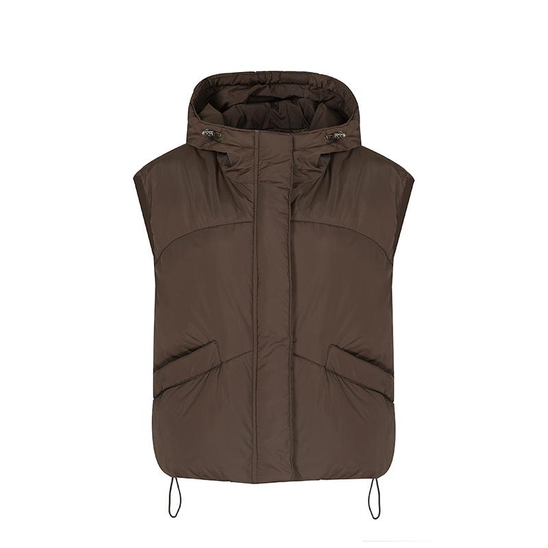 Autumn and winter new fashionable solid color simple short slim niche versatile warm cotton clothes vest