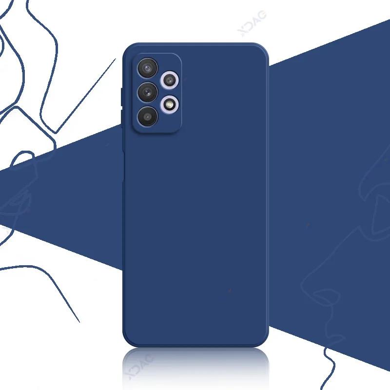 Роскошный квадратный жидкий силиконовый чехол для Samsung Galaxy A32 4G 5G SamsungA32 360 Soft Phone Back Cover Armor Shield Coque