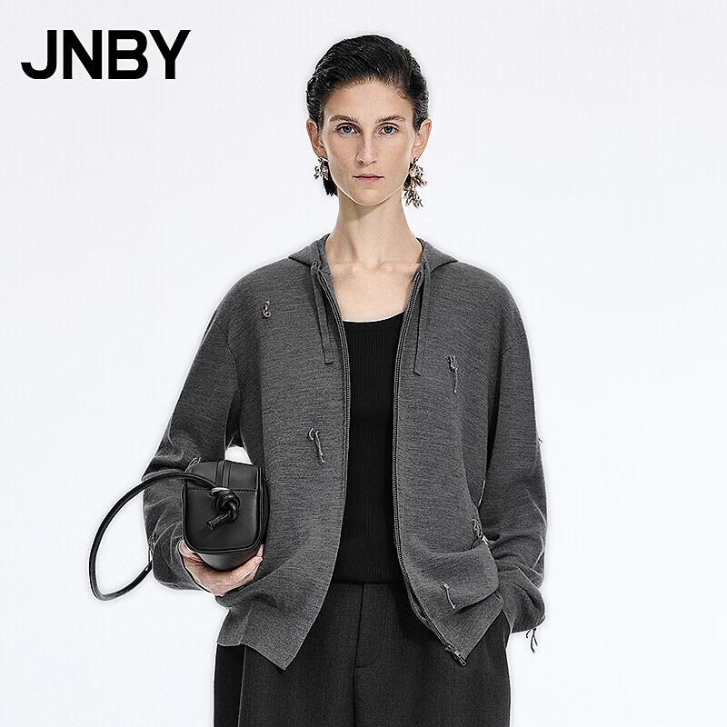 JNBY 26 Весна Новый шерстяной вязаный кардиган с капюшоном