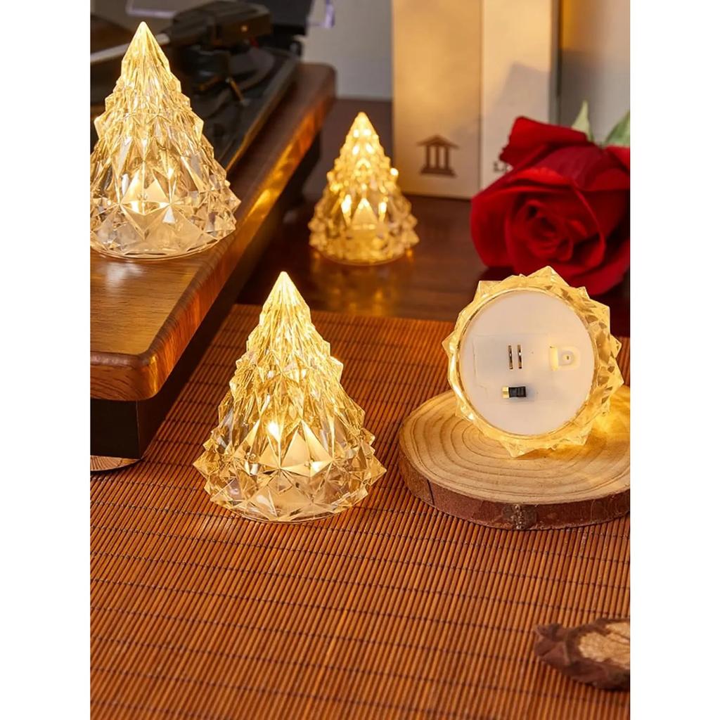 Хрустальные свечи светодиодные прозрачные беспламенные фонарики на батарейках ночники для свадьбы, дня рождения, Рождества, Хэллоуина, декора