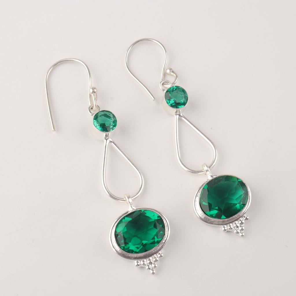 Chrome Diopside Gemstone 925 Sterling Silver Jewelry Earrings 2.50" Gift For Her EE-132-7