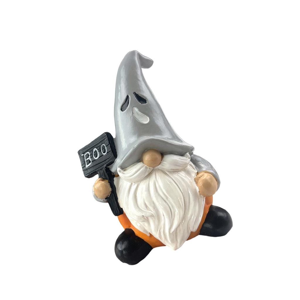 Halloween Pumpkin Gnomes with Witch Hat Resins Figurine Festives Decoration For Indoor and Outdoor Party Garden Decors