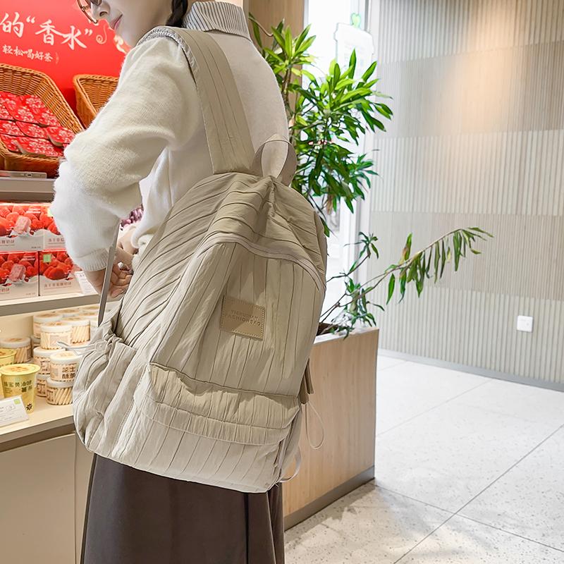 Однотонный школьный рюкзак для студента, женский рюкзак большой вместимости