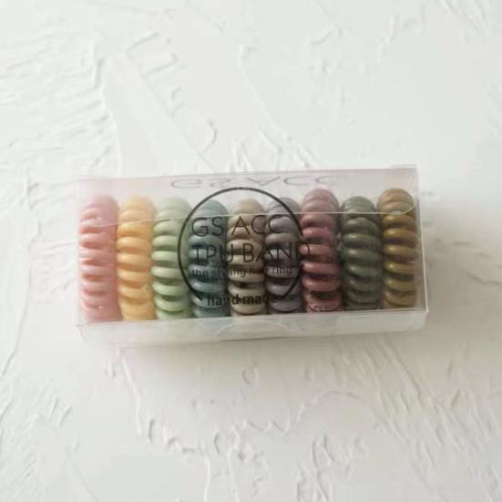 9 шт. ярких цветов, против падения, тугая резинка для волос, резиновая телефонная спираль, эластичные резинки для волос, аксессуары для волос