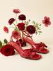 In The Balcony Brise Glass Ribbon Strap Sandal Heels