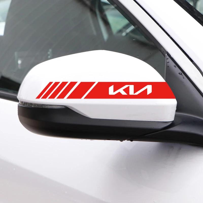 2 PCS Car Sticker Truck Vinyl Stripe Sport Rearview Side Mirror Decal For KIA Ceed Optoma Picanto Rio Sorento Soul Sportage wspy00