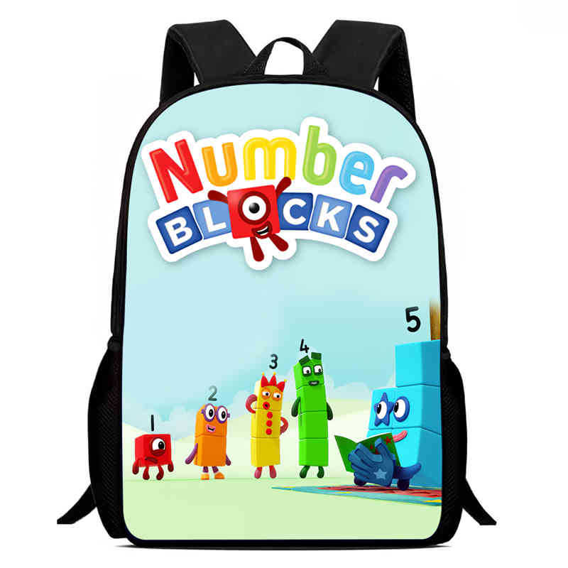 Цифровые Строительные Блоки Numberblocks Школьная Сумка Высокое Разрешение Многофункциональный Оксфордский Легкий Рюкзак