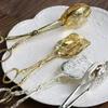 2024 Food Tong Gold-plated Snack Cake Clip Salad Bread Pastry Clamp Baking Barbecue Tool Fruit Salad Cake Clip Kitchen Utensils - for Food -