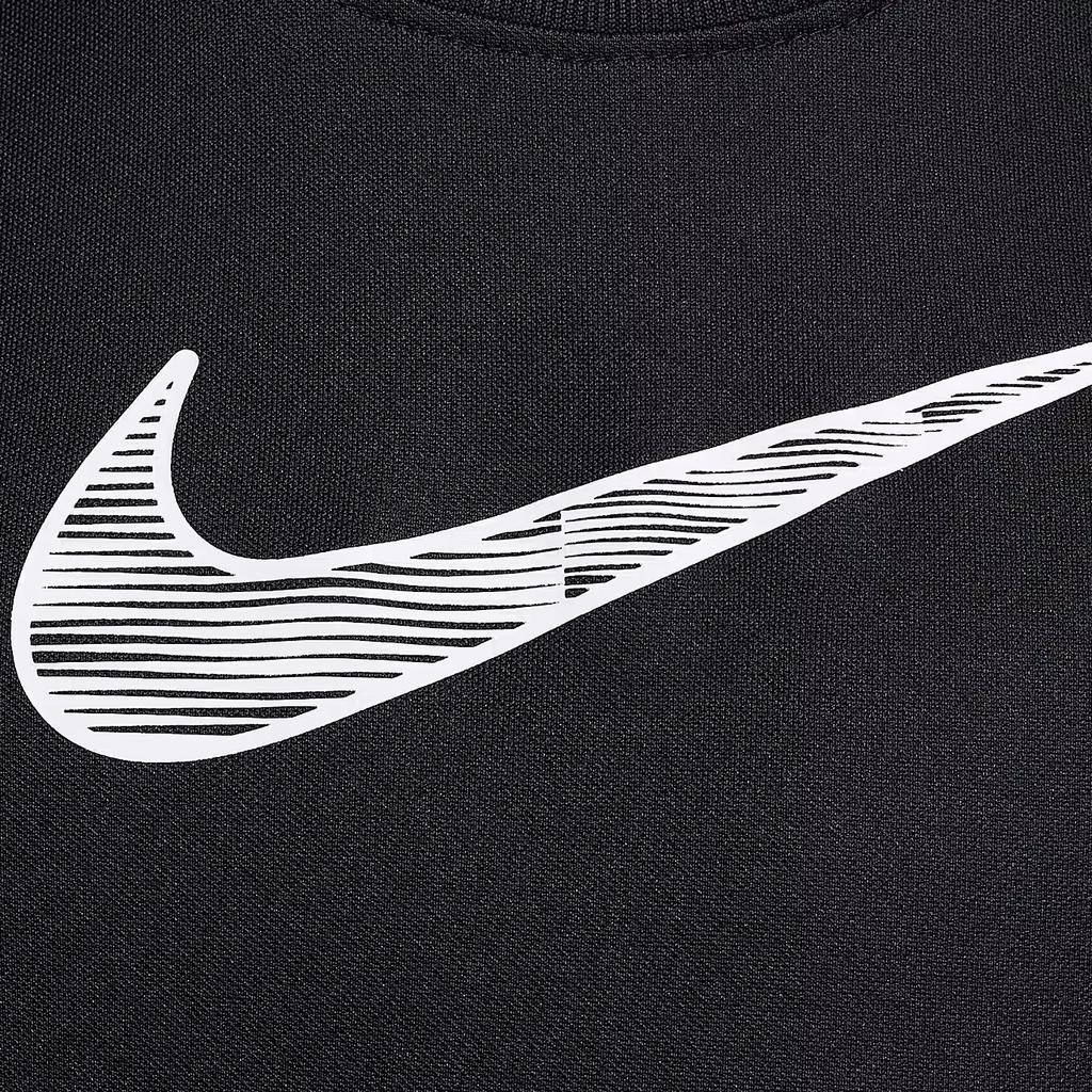 Nike Футболка с логотипом и круглым вырезом, короткий рукав, детские топы, цвет черный HF8079-010