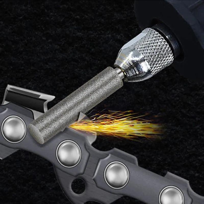 4mm  4.8mm  5mm  Aluminum Oxide Grinding Heads  For grinding gasoline and electric saw chains  Silver  6pcs 4.0mm+4.8mm+5.5mm*2