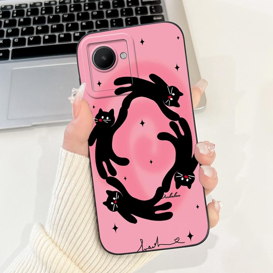 For Realme C30 Case Realme C30s RMX3690 Cute Fashion Cartoon Cover Soft Silicone Phone Case For Realme C30 C30s RealmeC30 Bumper