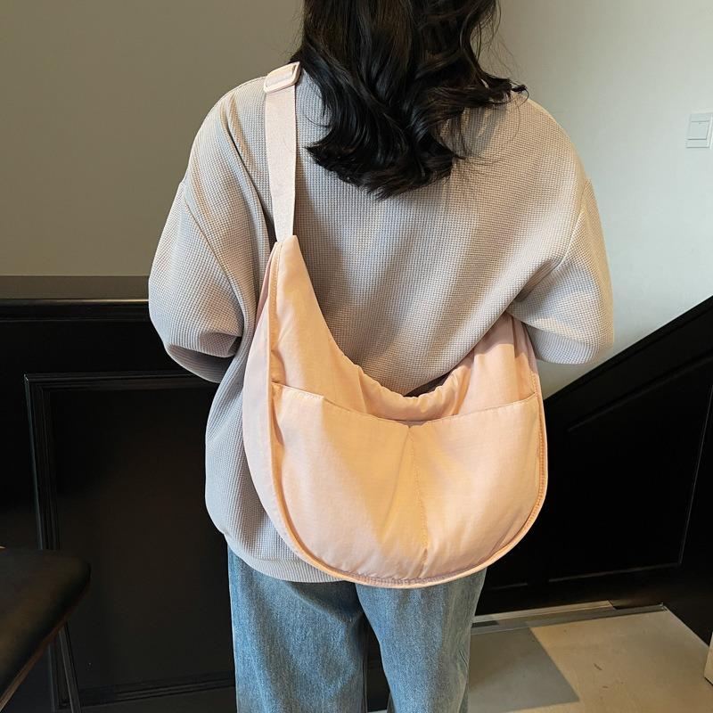 Bag Women's New Large-capacity Dumpling Bag College Student Class Shoulder Bag Simple Versatile Commuter Light Messenger Bag