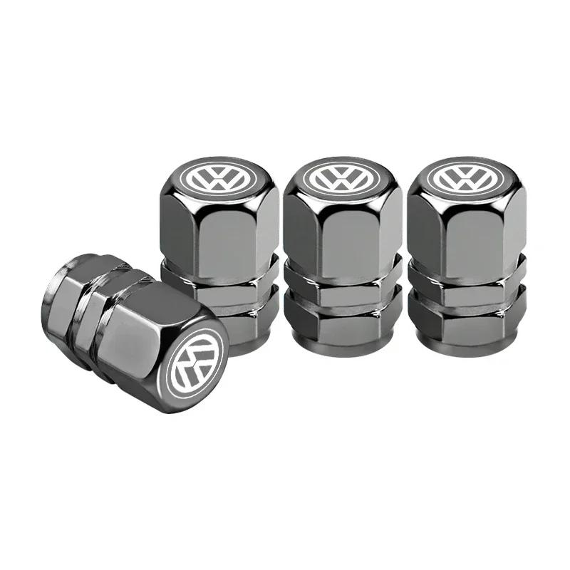 opq1 4PCS Metal Car Tire Valve Caps Stems Cover Decorate For VW GTI Polo Golf Passat Tiguan Arteon Touareg Taigo Caddy Jetta Beetle S