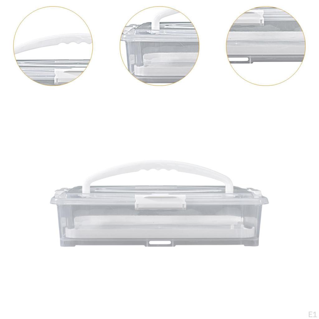 Cheesecake Carrier Cake Container Rectangle with Clear Cover Loaf Bread Box Stand for DIY