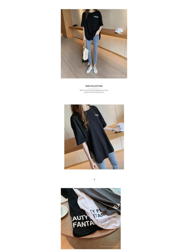 Женская футболка белого цвета со средним рукавом и модным дизайном букв - летний простой топ-пуловер с круглым вырезом