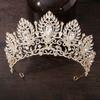 Cenmon Royal Queen Green Crown Big Diadem Bride Tiara Crowns for Women Bridal Wedding Party Crown Hair Dress Jewelry Accessori