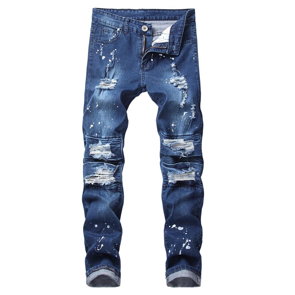 Broken Jeans In Europe and the United States Fashion Men's Pants