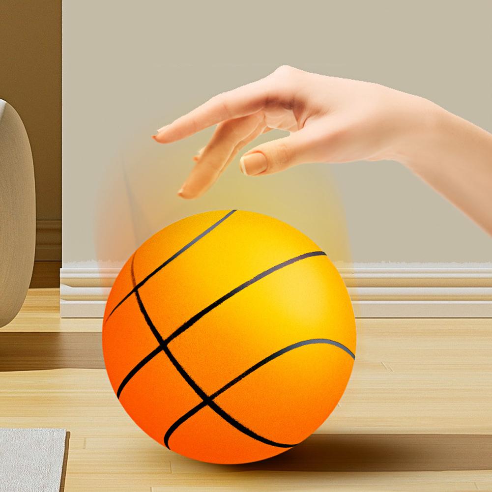 Indoor Silent Basketball Sports Bouncy Balls 18/21/24cm High Density Foam Material Kids Adults Ball Training With Portable Net