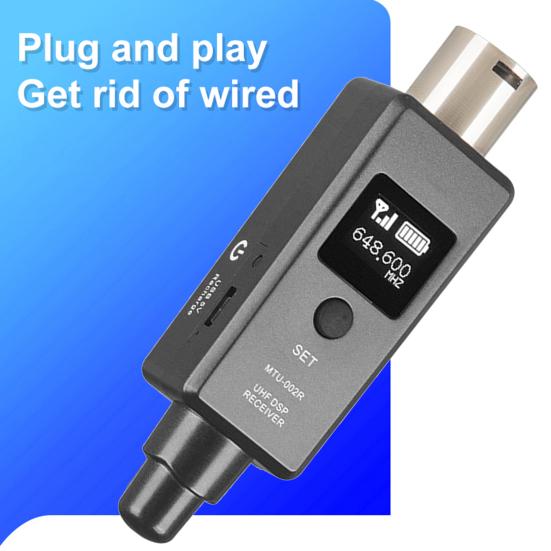 Wireless Microphone Adapter USB Charging U3 Wireless Mic System Transmitter Receiver for Audio Mixer