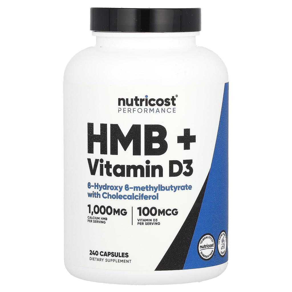 Nutricost Athletic Performance, HMB + Vitamin D3, 240 Capsules