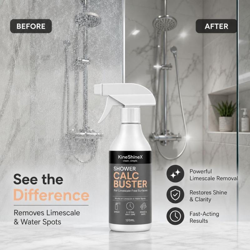 120ml Bathroom Cleaner Spray Shower Glass Cleaner Foam Cleaner Limescale Remover Bathtub Sink Stain Remover Deep Cleaning