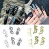 6pcs Metal Alloy 3D Snake Dragon Nail Charms Glitter Decorations for DIY Manicure Easy To Apply and Remove