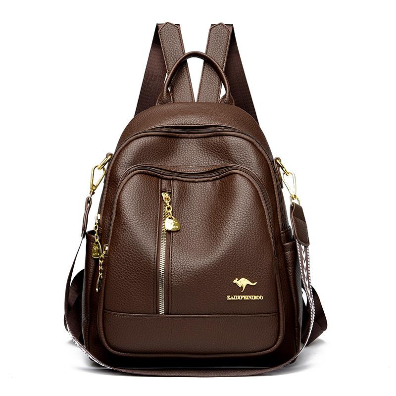Soft Leather Backpack Multi-functional Bag Women's Backpack Commuting Large Capacity Leisure Travel Student Backpack