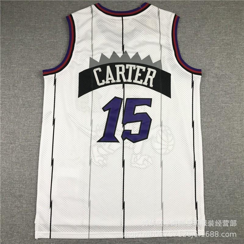 Mens Toronto Raptors 15 Vince Carter Embroidered Basketball Jersey - Bamboo Charcoal Fiber Performance Shirt