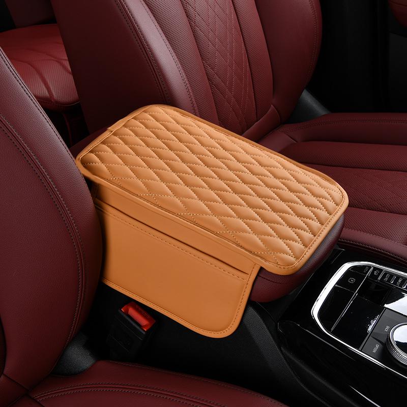 Модернизация подлокотника автомобиля с ромбовидным дизайном, двойными карманами для хранения и защитным чехлом