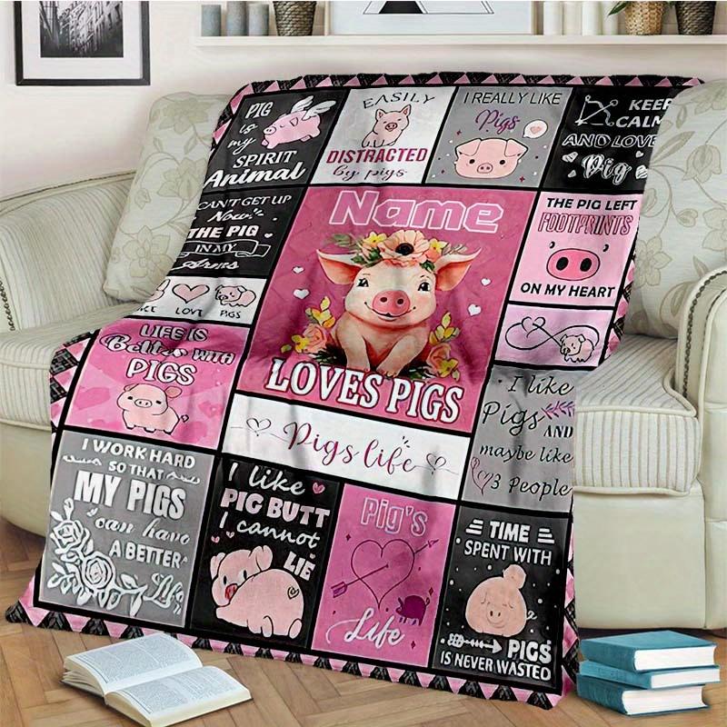 Like Pigs Customize Your Name Blanket Warm Comfortable And Soft Blankets Are Suitable For Home Lunch Break Blanket Office Sofa Sofa Gift To Relatives